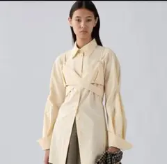新品　GU×rokh ビスチェコンビネーションシャツ S Natural