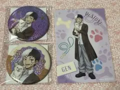 Dr.STONE ゲン　缶バッジ　きらきら缶　with Dogs ジャンフェス