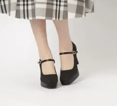 【新品】スクエアトゥプラットフォームパンプス 結婚式二次会 パーティー24SS