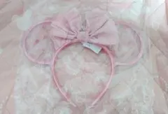 ディズニー カチューシャ レース ピンク ハート シフォン 桃色②