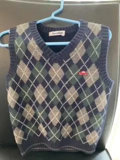 ファミリア　ベストアーガイル柄　100