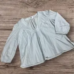 JPRESS 水色ストライプ Vネック　ブラウス オンワード樫山　新品タグ無