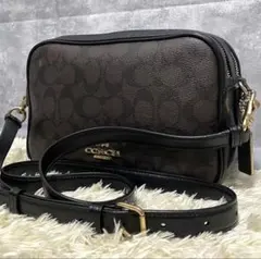 【極美品】COACH コーチ ショルダーバッグ レザー PVC ジェス ブラウン