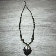 ヴィンテージ木製ビーズネックレス　古着