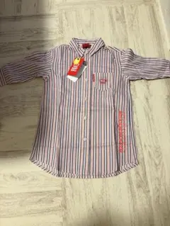 BABYDOLL 長袖シャツワンピース 90cm ピンクストライプ