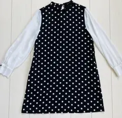 ZARA ザラ　水玉　シースルー袖　ワンピース　XS