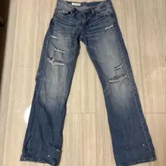 美品⭐︎完売‼︎ZARA ダメージ加工 フレアデニム　26