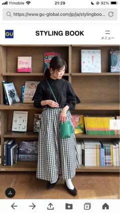 GU ギンガムチェック フレアスカート Mサイズ