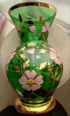 チェコ　ボヘミアクリスタル　花瓶