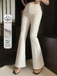 DAZY フレアパンツ ホワイト フレアデニムパンツのサムネイル