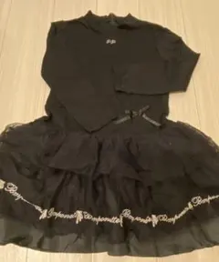 ★SALE★ ポンポネット ワンピース黒ブラック 140 卒業式/入学式/発表会