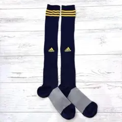 美品✨アディダス（24〜24.5㎝）ジュニアサッカーソックス 靴下 ネイビー黄