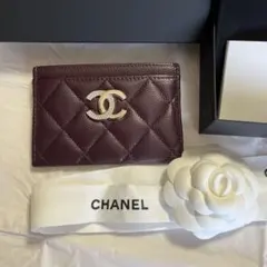 【正規品】　CHANEL バーガンディ カードケース
