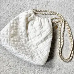 シャルルジョルダン キルティングショルダーバッグ ホワイト 上品 S 