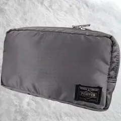 極美品✨ポーター タンカー ポーチ シルバーグレー 希少色　バッグインバッグ