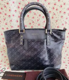 【美品】 ゲラルディーニ ハンドバック 2WAY ソフティ 保存袋付 グレー