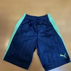 【日本製】PUMA メンズ ハーフパンツ ネイビー×ライトグリーン　Sサイズのサムネイル
