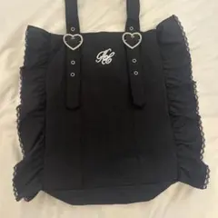ハニーシナモン フリル トートバッグ ハート金具 ブラックのサムネイル