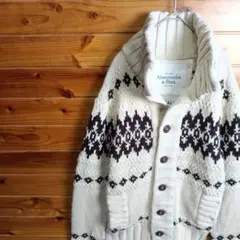 Abercrombie＆Fitch　アバクロ　カーディガン　カウチンニット　Sのサムネイル