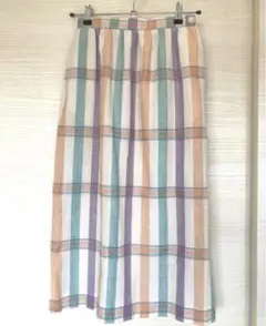 古着 マルチカラー ストライプ スカート アメリカ製 used
