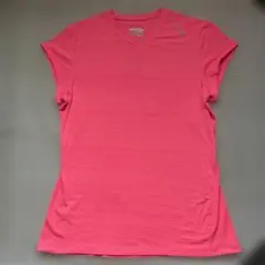 Saucony レディース Vネック ランニングTシャツ ピンク Lのサムネイル