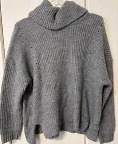 earth music&ecology グレー タートルネック ニットセーター