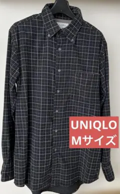 UNIQLO コーデュロイ チェックシャツ ブラックM