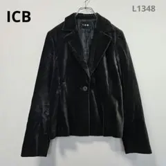アイシービー　ジャケット　Ｍ　ベロア　茶色　テーラード　きれいめ　冬服のサムネイル