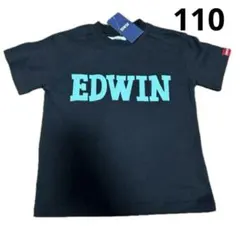 110 エドウィン 半袖 Tシャツ 男の子 綿100 黒 ブラック ロゴのサムネイル