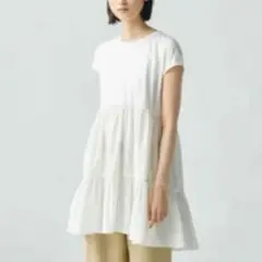 PLST プラステ ティアードフレンチスリープTシャツ ホワイト 白 Mサイズのサムネイル