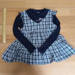 重ね着風チェックのカットソー