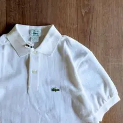 80s 希少 タグ付き USA製 アイゾッド 白 М ポロシャツ ダックテール