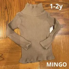 【1-2y】mingo コットンリブタートルネック
