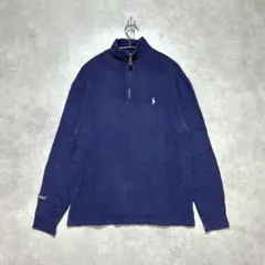 90s Ralph Lauren ハーフジップ スウェット ネイビー Sサイズ