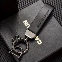 レザー ブラック キーホルダー