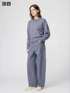 ユニクロU UNIQLO カーブパンツ 22インチ 新品タグ付 63ブルー