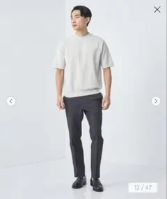 【即日発送】A＋ テンジク クルーネック 半袖 ニット ―ハンドウォッシャブル