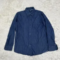 ✨ UNIQLO ユニクロ　長袖デニムシャツ　メンズ　トップス　ブルー