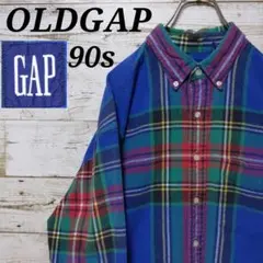 オールドギャップ　タータンチェックシャツ　90s　ギャップ　柄シャツ