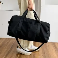 撥水 ボストンバッグ シューズ収納 軽量 大容量 修学旅行 ジム 部活用 黒