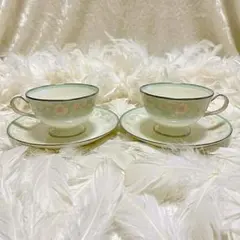 【美品】ノリタケ フェアモント カップ＆ソーサー 2客セット ボーンチャイナ