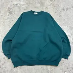 USA製　Hanes　スウェット　L　グリーン　無地　古着　トレーナー