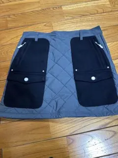 【美品】adidas 中綿キルティングスカート M グレー 防寒 ウール