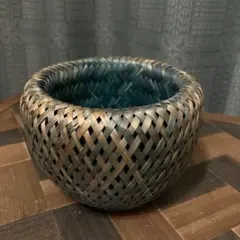 PUEBCO購入 竹編みバスケット 小物入れ 直径約13cm 民芸 工芸のサムネイル