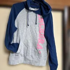 IGNIO フード付きパーカー Mサイズ グレー/ネイビー