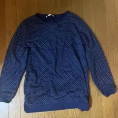長袖 Tシャツ L ネイビードットカラー