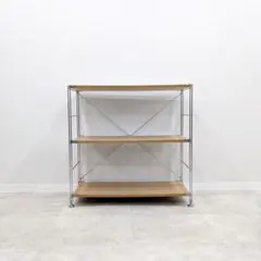ミニマルモダンデザイン！無印良品ステンレス×オーク材ユニットシェルフのサムネイル