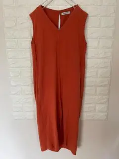 nano&Co ノースリーブオレンジロングワンピース カットソー サイズF 美品