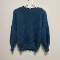 長袖ニット ブルー