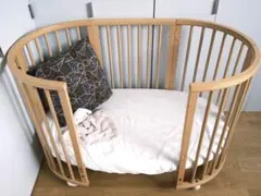 STOKKE スリーピー木製ベビーベッド 楕円形 ナチュラル　V2のサムネイル